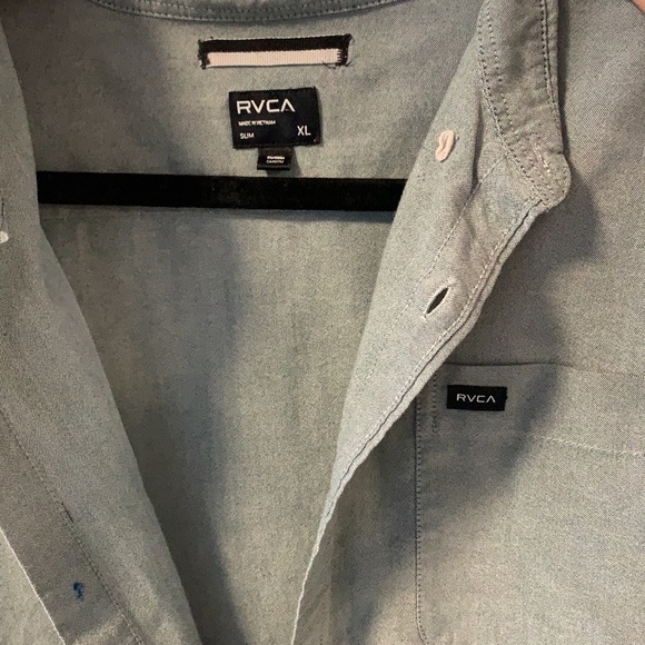 RVCA button-down shirt. XL slim fit, gray color. - Picture 2 of 5
